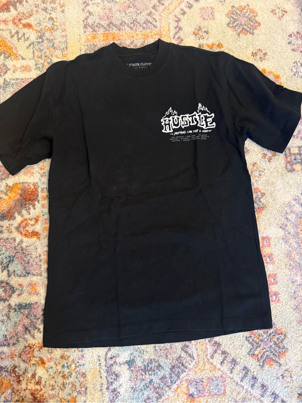 Elevate Clothing Hustle Red Sports Car Graphic Tee Black Size M